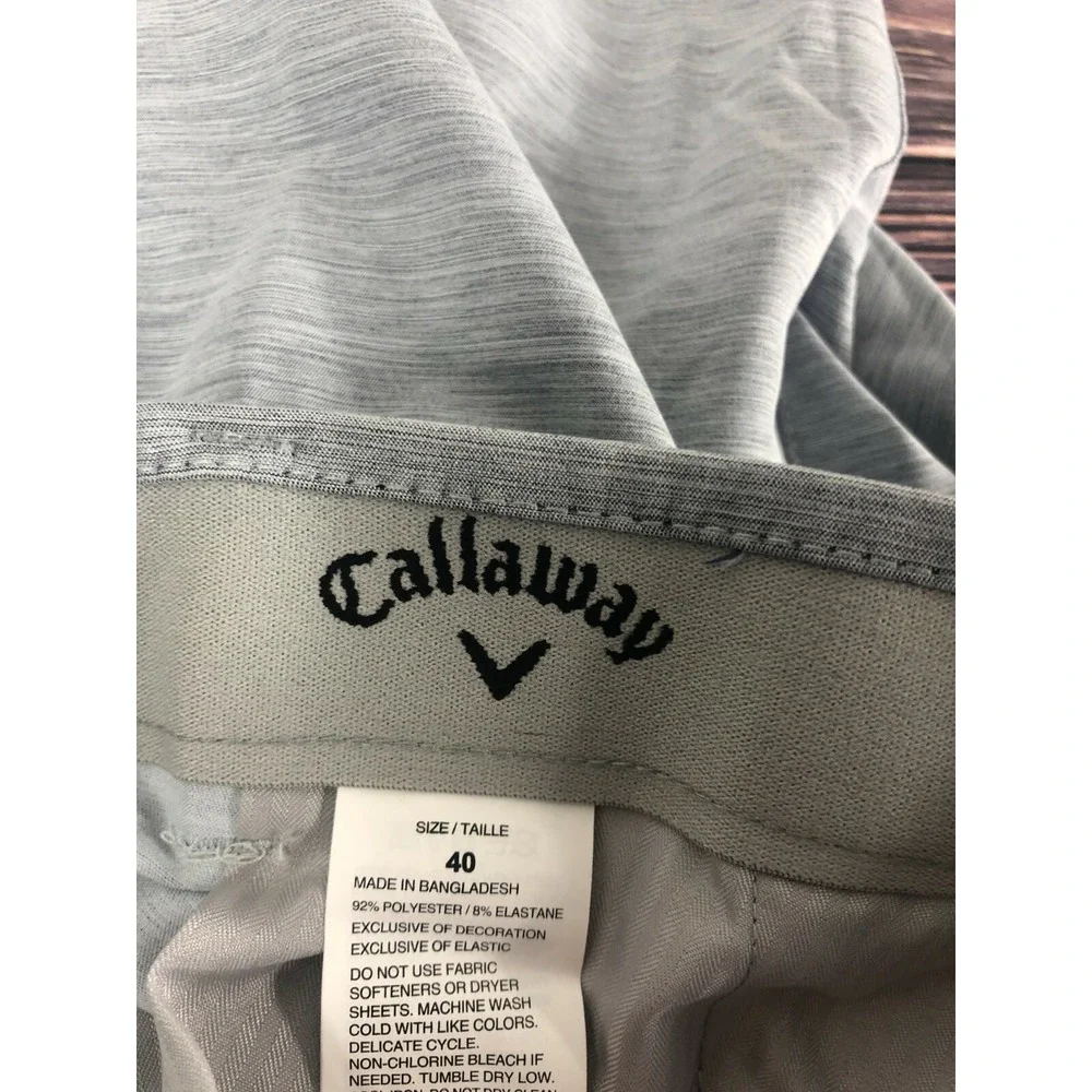 Callaway Mens Size 40 Beige Gray Golf Shorts Preowned Condition